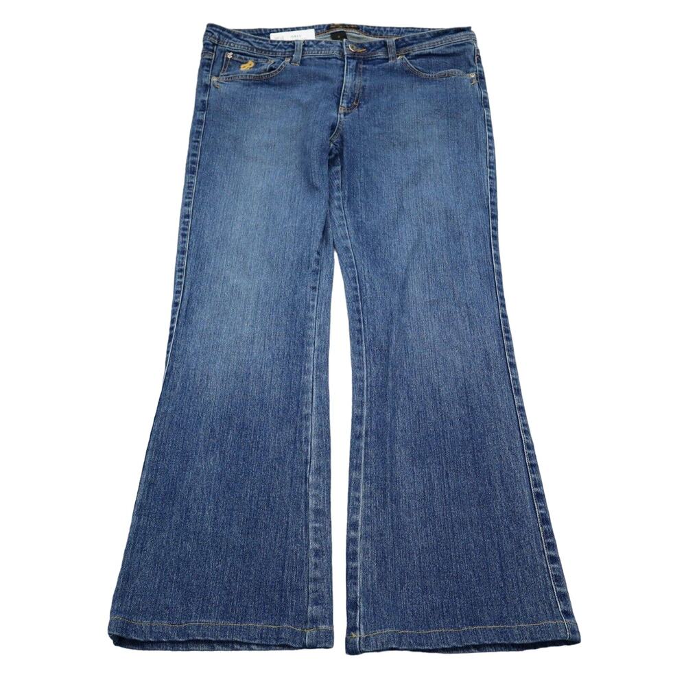 Roca Wear Pants Womens 13 Blue Flat Front Denim Low Rise Bootcut Jeans